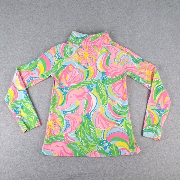Lilly Pulitzer Skipper Popover Coat Jacket Women Small 1/2 Zip Floral - Picture 11 of 12